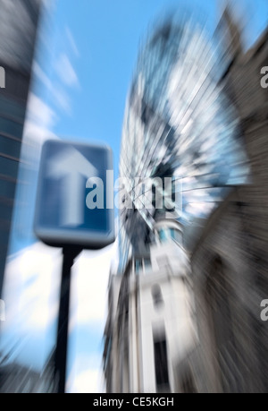 Une façon signe de la circulation à Londres Banque D'Images