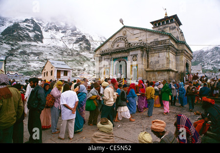 Kedarnath Mandir ; Kedarnath Shiva temple ; Kedarnath Temple ; Garhwal Himalaya ; Uttarancal ; Uttarakhand ; Inde ; Asie Banque D'Images