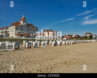 Vue de la plage à l'Baltic-Square Kühlungsborn, Mecklembourg-Poméranie-Occidentale, Allemagne, Europe Banque D'Images