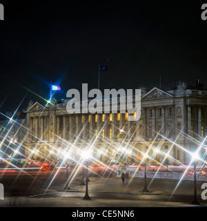 Hotel de Crillon, Hôtel de Pastoret et Hôtel de Coislin la nuit, effet de lumière étoilée, place de la Concorde, place de la Concorde, Paris, France, Europe Banque D'Images