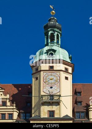 1556/57 bâtir l'Ancien hôtel de ville de Leipzig, Saxe, Allemagne, Europe Banque D'Images