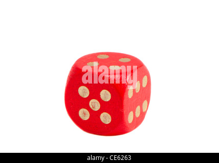 Isolé sur blanc red dice Banque D'Images