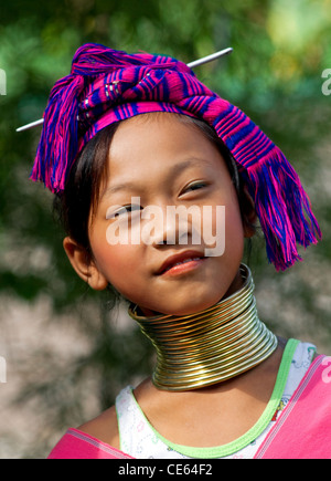 Une jeune fille de la tribu Karen Hill, Chiang Mai, Thaïlande. Banque D'Images