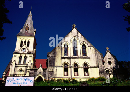 Eglise St Andrews ; Tour de l'horloge ; Mall Road ; Darjeeling ; Bengale-Occidental ; Inde ; asie Banque D'Images