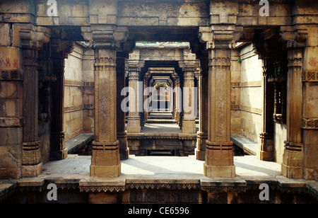 Dada Harir ni Vav STEP Well, Bai Harir Sultani stewell, Dhai Harir stewell, Dada Hari stewell, Ahmedabad, Gujarat, Inde Banque D'Images