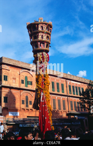 Festival hindou de Teej ; Jaipur ; Rajasthan ; Inde ; Asie Banque D'Images