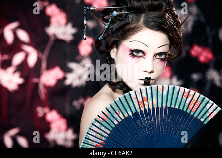 Photo stylisée d'une geisha, réalisé par des professionnels de l'artiste polonais Banque D'Images