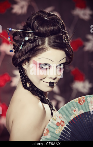 Photo stylisée d'une geisha, réalisé par des professionnels de l'artiste polonais Banque D'Images