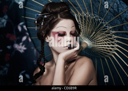 Photo stylisée d'une geisha, réalisé par des professionnels de l'artiste polonais Banque D'Images