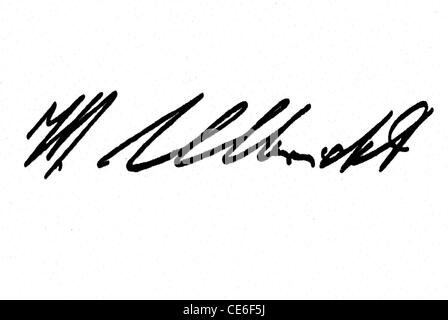 La signature de Walter Ulbricht : chef de parti de la SED de 1953 à 1971 et président du conseil d'Etat de la RDA de 1960 à 1973. Banque D'Images