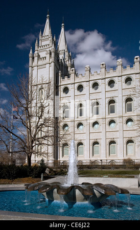 - L'UTAH Salt Lake City Temple de l'Église de Jésus-Christ des Saints des Derniers Jours, le temple mormon. Banque D'Images