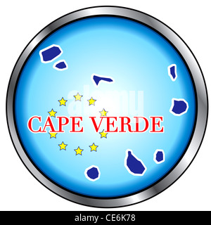 Vector Illustration pour Cap Vert, bouton rond. Banque D'Images