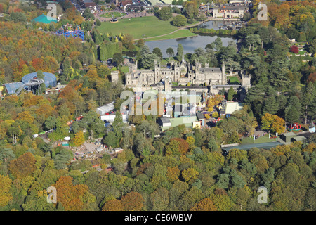 Vue aérienne d'Alton Towers dans le Staffordshire Banque D'Images