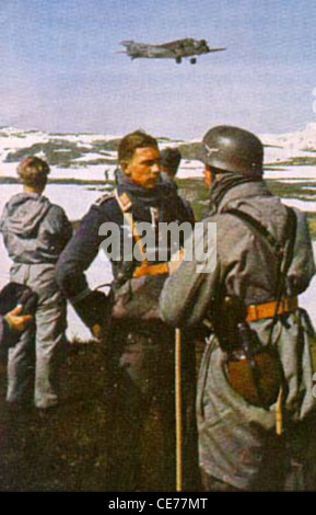 Fallschirmjäger (parachutistes allemands) en Norvège, 1940 Banque D'Images