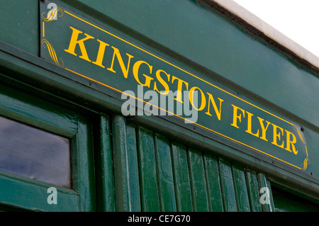 La Kingston Flyer Plaque nom train à vapeur en Nouvelle Zélande Banque D'Images