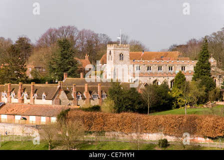 Chiltern Hills - Ewelme - groupe d'église C15 - hospices - et l'école - don de bienfaisance Banque D'Images