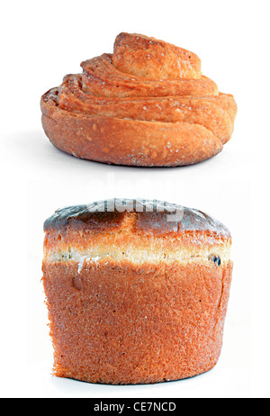 Bun sur fond blanc Banque D'Images