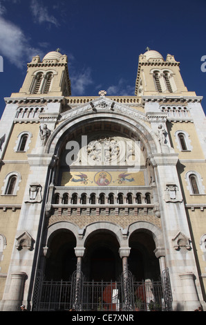 La Cathédrale de St Vincent de Paul est une cathédrale catholique romaine à Tunis Banque D'Images