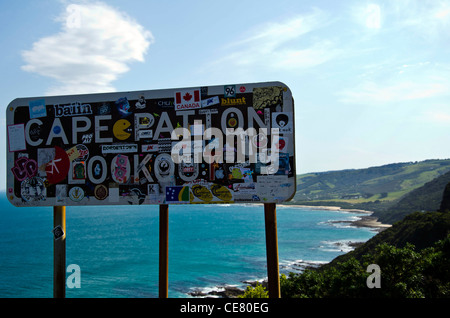 Signe d'Azur Patton le long de la Great Ocean Road, l'Australie Banque D'Images