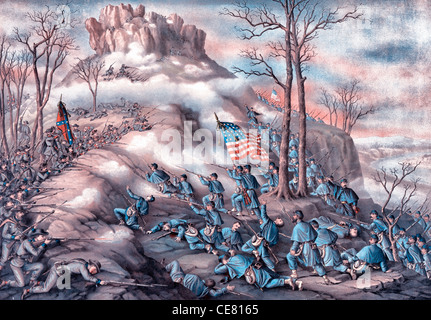 Bataille de Lookout Mountain - Novembre 24th, 1863 Guerre civile USA Banque D'Images