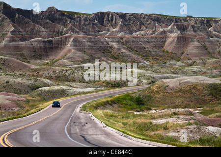 Montagnes rocheuses américaines Parc national Badlands Dakota du Sud aux États-Unis magnifique paysage américain zones sauvages photos personne horizontal haute résolution Banque D'Images