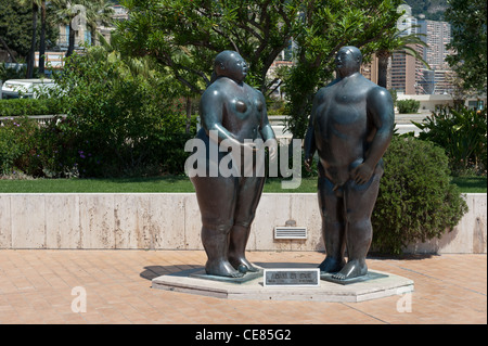 Adam et Eve statue en bronze à Monte Carlo, Monaco Banque D'Images