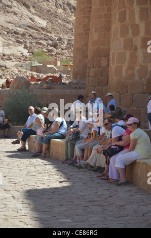 Le monastère grec-orthodoxe à Saint Catherine's dans le désert du Sinaï, existant dans le centre sud du Sinaï depuis plus de 15 siècles Banque D'Images