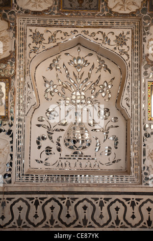 Le Jai Mandir, dans le Diwan-i-Khas (Hall d'Audience publique), à l'intérieur de l'Amber Fort, Jaipur, Inde. Banque D'Images