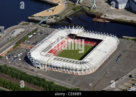 Photographie aérienne du stade Riverside du Middlesborough FC prise en 2011 Banque D'Images