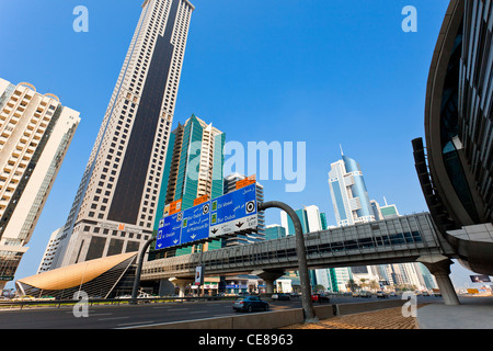 L'Asie, l'Émirat de Dubaï, l'Arabie, Dubai, Sheikh Zayed Road Banque D'Images