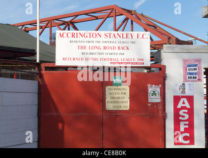 L'entrée à Accrington Stanley Football club Banque D'Images