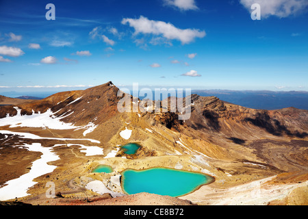 Lacs émeraude, Parc National de Tongariro, Nouvelle-Zélande Banque D'Images