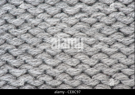 Gros plan en laine tricotée grise Banque D'Images