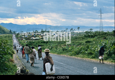 Organisation des Nations Unies pour les réfugiés Hutus rwandais à Goma, République démocratique du Congo, l'Afrique Banque D'Images