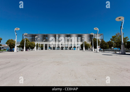 Stade Vélodrome, stade Olympique de Marseille rénové vous promet, par l'architecte Jean-Pierre Buffi, Marseille, bouche du Rhone, Provence Banque D'Images