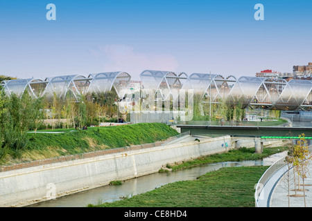 Passerelle Arganzuela à Madrid par Dominique Perrault Banque D'Images