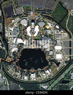 Photo aérienne du site d'Epcot Center Walt Disney World Resort près d'Orlando en Floride Banque D'Images