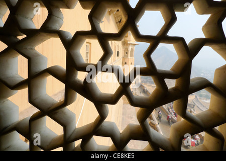 Fort d'Amber, à l'extérieur de Jaipur, au Rajasthan, Inde Banque D'Images