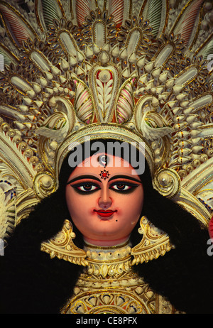 S/N 81285 : portrait of Indian Déesse Durga puja à Calcutta kolkata Pooja festival de l'ouest du Bengale en Inde Banque D'Images