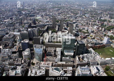 Image aérienne des zones Moorgate / Barbican de Londres EC2 Banque D'Images