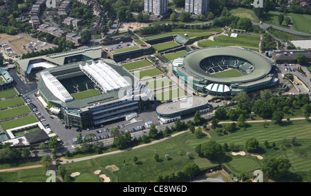 Photo aérienne du centre de Wimbledon et cour n°1 Cour Banque D'Images