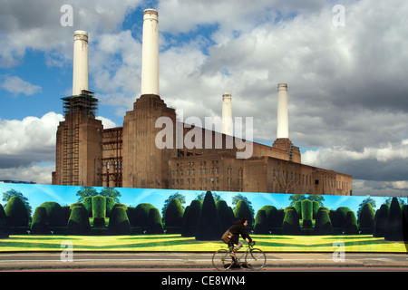 La thésaurisation de jardin autour de Battersea Power Station, Londres, Angleterre Banque D'Images