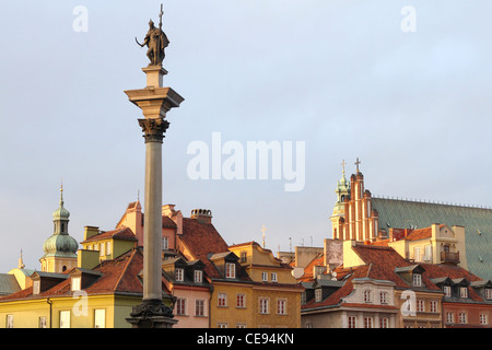 Place du Château à Varsovie, Pologne Banque D'Images