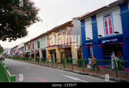 L'INAH Tan Teng Little India à Singapour logement en Extrême-Orient Asie du sud-est. Scène de rue maison Maisons Culture Voyage Banque D'Images