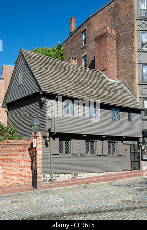 Paul Revere House à 19 North Square à Boston, Massachusetts, États-Unis. Banque D'Images