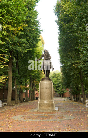 Paul Revere Mall à Boston, Massachusetts, États-Unis. Banque D'Images