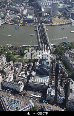 Image aérienne de la gare de Charing Cross, The Strand, Londres WC2 Banque D'Images