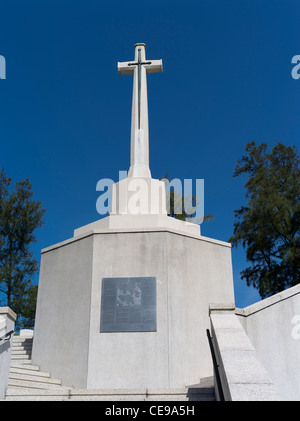 Dh Stanley Stanley HONG KONG la croix du Cimetière militaire et l'histoire de la guerre de la plaque Banque D'Images