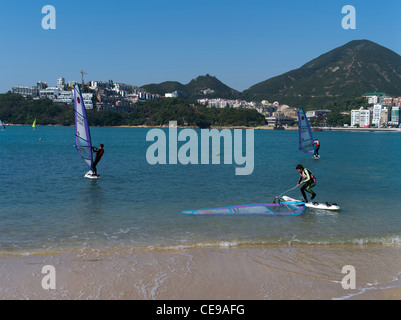 Dh STANLEY HONG KONG Windsurfeurs St Stephens Stanley Bay Beach Banque D'Images