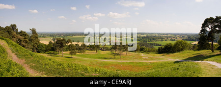 Une vue panoramique sur la Plaine du Cheshire de Beeston Cheshire England UK Château. Banque D'Images